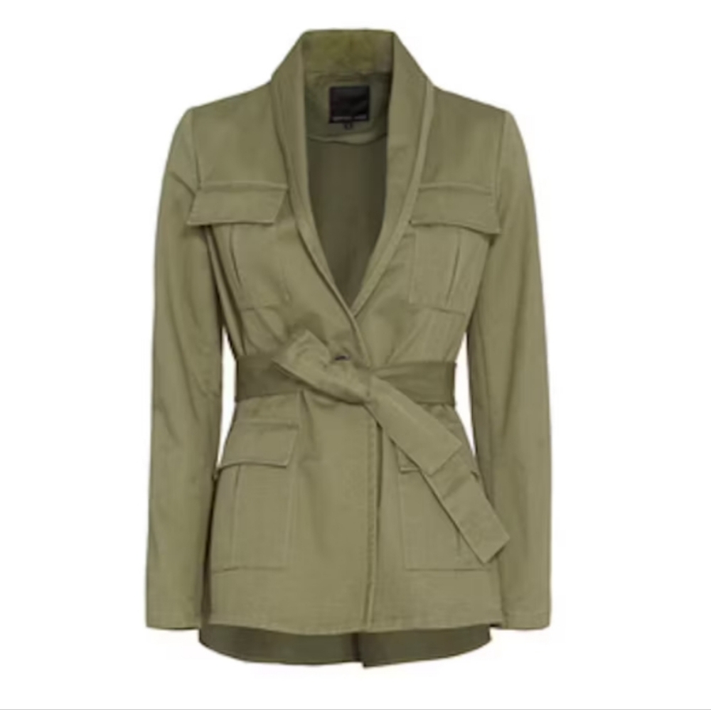 Marissa Webb Iona Green Belted Military Jacket